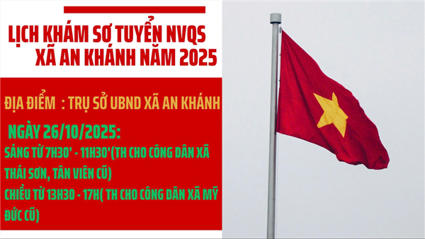 Lịch khám sơ tuyển NVQS xã An Khánh năm 2025