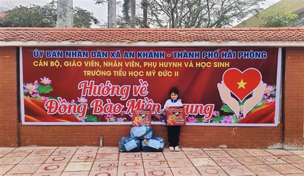 Các đơn vị trường học trên địa bàn xã An Khánh chung tay ủng hộ đồng bào Miền Trung - Tây Nguyên vượt qua bão lũ