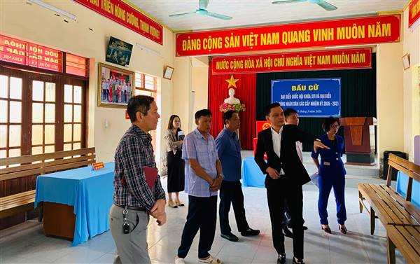 Lãnh đạo xã An Khánh kiểm tra, rà soát công tác chuẩn bị cho bầu cử Quốc hội khóa XVI và HĐND các cấp nhiệm kỳ 2026–2031 tại 15 tổ bầu cử