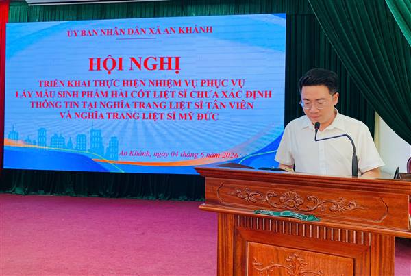XÃ AN KHÁNH TRIỂN KHAI CÁC NHIỆM VỤ PHỤC VỤ LẤY MẪU SINH PHẨM HÀI CỐT LIỆT SỸ CHƯA XÁC ĐỊNH THÔNG TIN