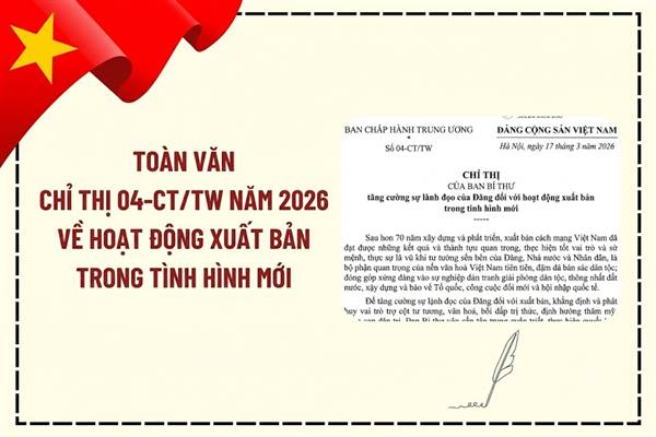  Kế hoạch tăng cường sự lãnh đạo của Đảng đối với hoạt động xuất bản trong tình hình mới