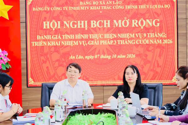 ĐẢNG ỦY CÔNG TY THỦY LỢI ĐA ĐỘ TĂNG TỐC HOÀN THÀNH NHIỆM VỤ 3 THÁNG CUỐI NĂM 2026.