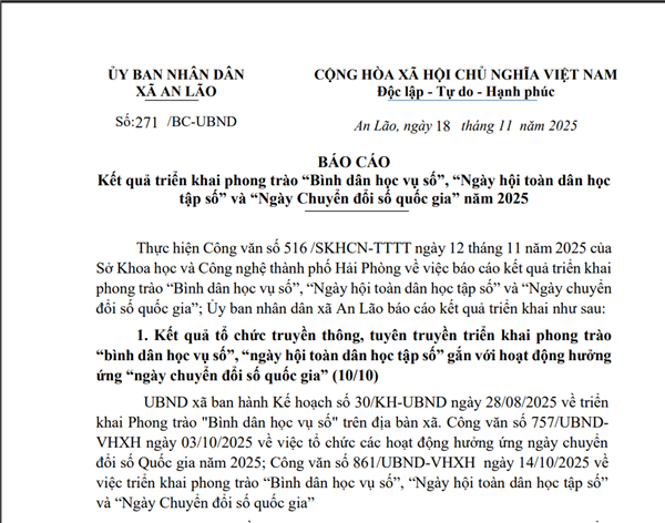 Kết quả triển khai phong trào “Bình dân học vụ số”, “Ngày hội toàn dân học tập số” và “Ngày Chuyển đổi số quốc gia” năm 2025 