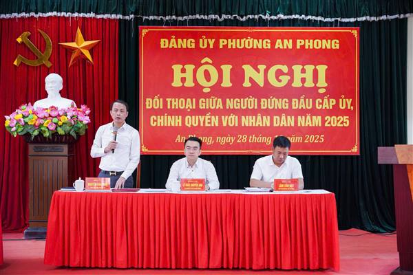 Hồi nghị "Đối thoại giữa người đứng đầu Cấp ủy, Chính quyền phường An Phong với Nhân dân năm 2025"