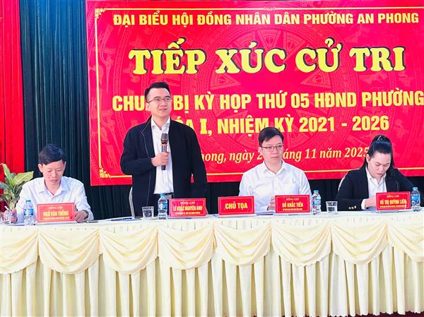 Phường An Phong tổ chức Hội nghị tiếp xúc cử tri trước kỳ họp cuối năm 2025 HĐND phường khoá I, nhiệm kỳ 2021 - 2026