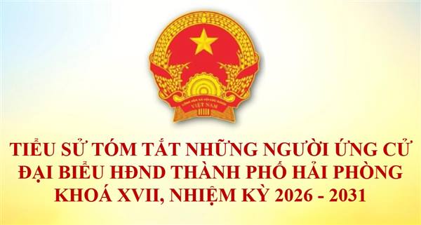 Tiểu sử tóm tắt những người ứng cử Đại biểu HĐND thành phố Hải Phòng Khoá XVII, Nhiệm kỳ 2026 - 2031