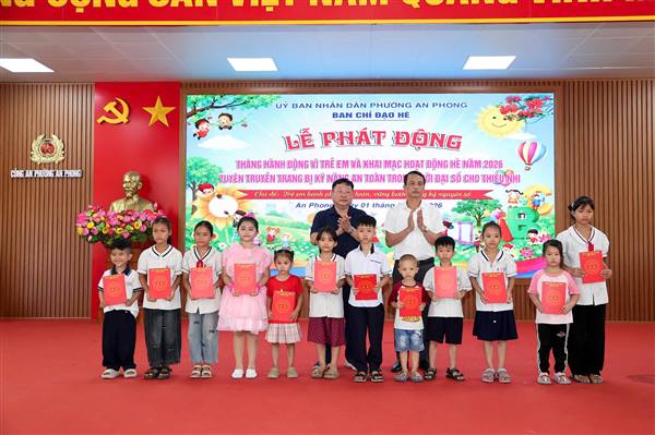 Phường An Phong phát động Tháng hành động vì trẻ em và khai mạc hoạt động hè năm 2026