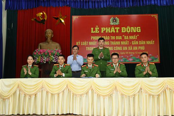 Công an xã An Phú phát động phong trào thi đua “Ba nhất” năm 2025