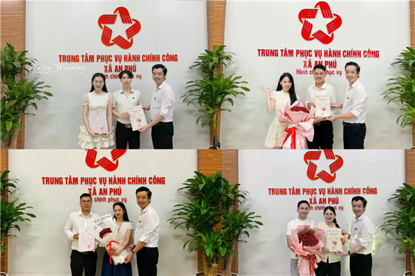 Trao Giấy chứng nhận kết hôn kèm thư chúc mừng, lan tỏa hình ảnh "Chính quyền thân thiện" vì Nhân dân phục vụ