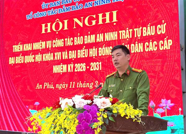 Công an xã An Phú triển khai phương án bảo đảm an ninh, an toàn phục vụ bầu cử