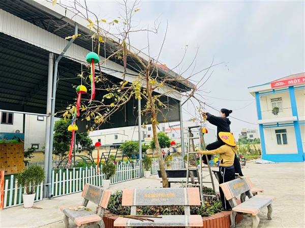 Trường Mầm non Cộng Hòa tích cực chuẩn bị điều kiện cơ sở vật chất phục vụ Hội thi giáo viên dạy giỏi cấp thành phố