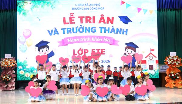 Trường Mầm non Cộng Hòa tổ chức Lễ tri ân và trưởng thành “Hành trình khôn lớn” cho học sinh khối 5 tuổi