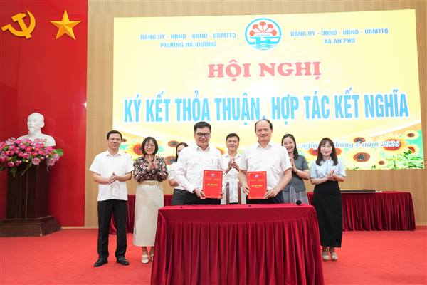 Xã An Phú và phường Hải Dương ký kết thỏa thuận hợp tác, kết nghĩa cùng phát triển