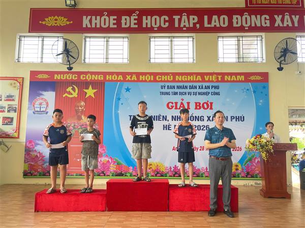 Giải bơi thiếu niên, nhi đồng xã An Phú năm 2026