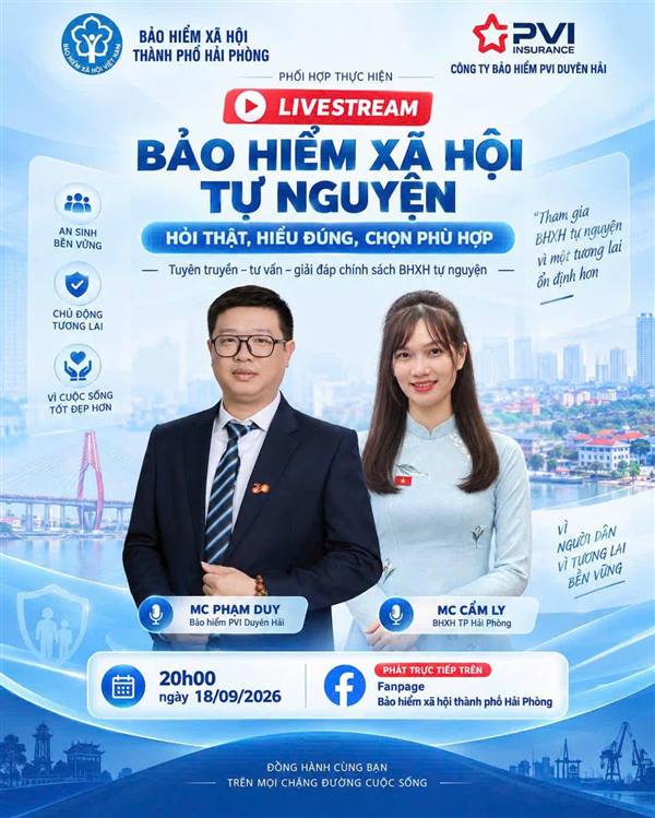 Bảo hiểm xã hội thành phố Hải Phòng tổ chức Chương trình livestream tư vấn, giải đáp chính sách bảo hiểm xã hội tự nguyện