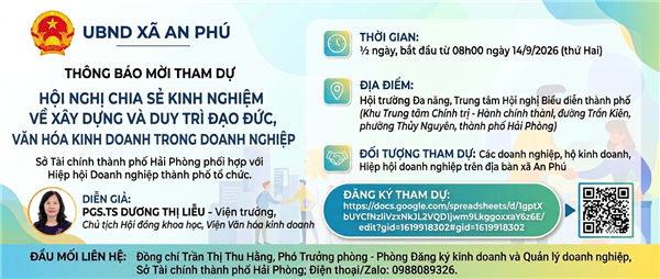 THÔNG BÁO V/v mời tham dự Hội nghị chia sẻ kinh nghiệm về xây dựng và duy trì đạo đức, văn hóa kinh doanh trong doanh nghiệp