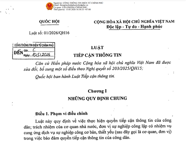 Công dân không được tiếp cận 6 nhóm thông tin từ hôm nay (01/9/2026)