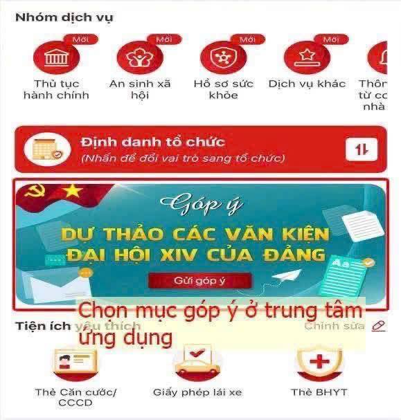 Tuyên truyền, vận động cán bộ, đảng viên và Nhân dân tham gia đóng góp ý kiến vào các dự thảo văn kiện Đại hội XIV của Đảng qua ứng dụng VNeID