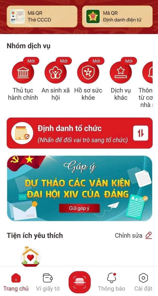 HƯỚNG DẪN THAM GIA GÓP Ý DỰ THẢO VĂN KIỆN ĐẠI HỘI XIV CỦA ĐẢNG TRÊN ỨNG DỤNG VNeID 