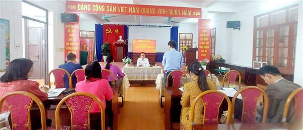 Thường trực Đảng ủy xã An Trường làm việc với các trường học trên địa bàn về nhiệm vụ năm học 2025–2026