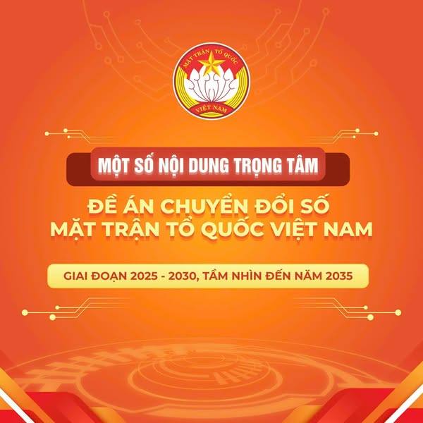 NHỮNG NỘI DUNG TRỌNG TÂM TRONG CHUYỂN ĐỔI SỐ CỦA MẶT TRẬN TỔ QUỐC VIỆT NAM GIAI ĐOẠN 2025 - 2030, TẦM NHÌN ĐẾN NĂM 2035