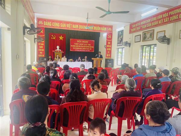 Đồng chí Nguyễn Trí Nhân cùng các ứng cử viên tiếp xúc cử tri, vận động bầu cử đại biểu HĐND xã An Trường khóa II, nhiệm kỳ 2026 – 2031