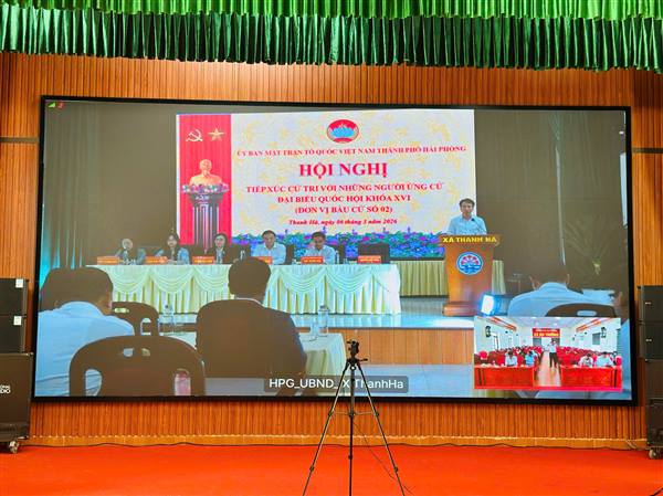 Xã An Trường dự điểm cầu trực tuyến thuộc Đơn vị bầu cử số 2, hội nghị tiếp xúc cử tri với những người ứng cử đại biểu Quốc hội khóa XVI 