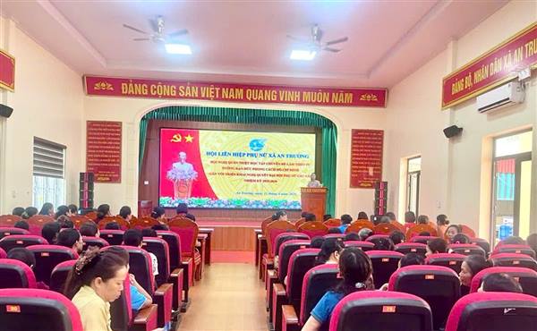 HỘI LHPN XÃ AN TRƯỜNG TỔ CHỨC HỘI NGHỊ HỌC TẬP CHUYÊN ĐỀ HỌC VÀ LÀM THEO BÁC, TRIỂN KHAI NGHỊ QUYẾT ĐẠI HỘI PHỤ NỮ CÁC CẤP