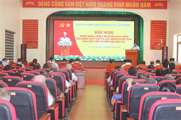 XÃ AN TRƯỜNG TRIỂN KHAI CHIẾN DỊCH 500 NGÀY ĐÊM ĐẨY MẠNH XÁC ĐỊNH DANH TÍNH LIỆT SĨ BẰNG ADN