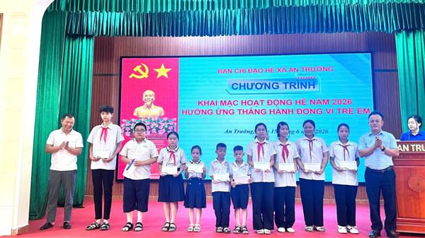 XÃ AN TRƯỜNG KHAI MẠC HOẠT ĐỘNG HÈ NĂM 2026 VÀ TUYÊN TRUYỀN PHÒNG, CHỐNG MA TÚY, TỆ NẠN XÃ HỘI; PHÒNG, CHỐNG ĐUỐI NƯỚC, XÂM HẠI TRẺ EM VÀ KỸ NĂNG AN TOÀN TRÊN KHÔNG GIAN MẠNG