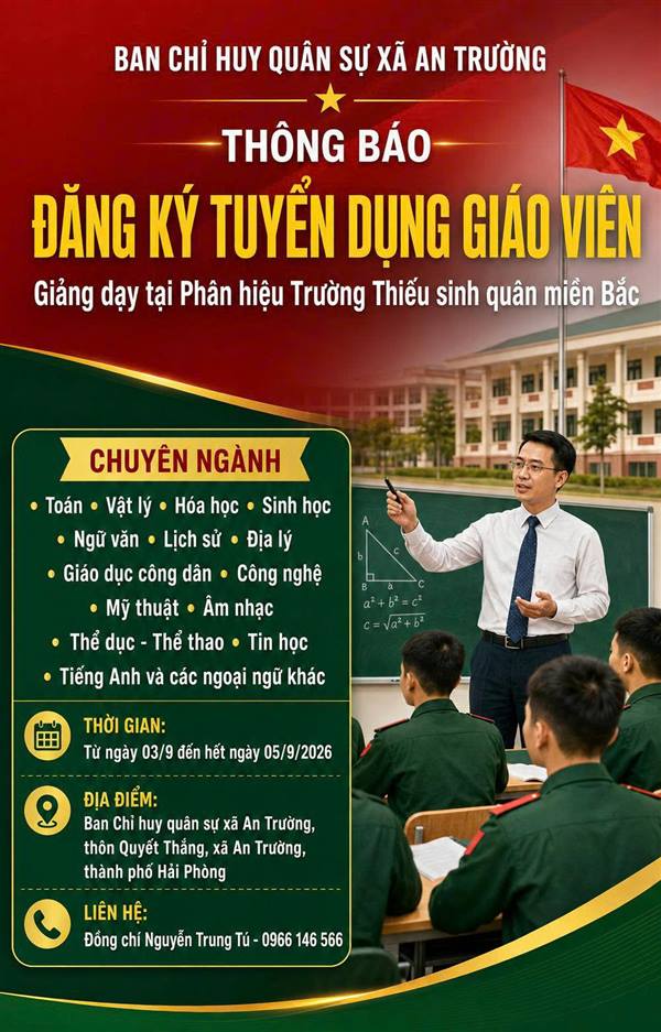 THÔNG BÁO ĐĂNG KÝ TUYỂN DỤNG GIÁO VIÊN