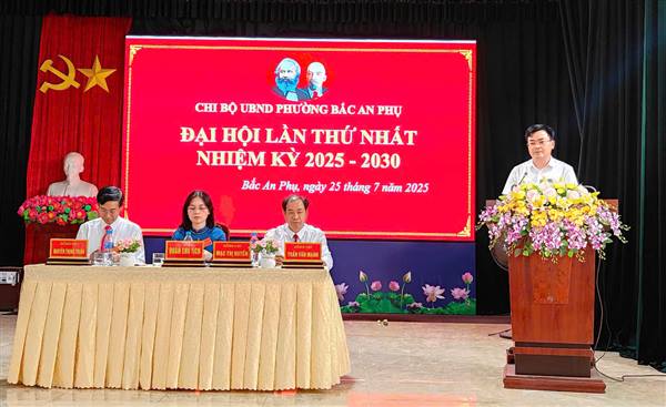Chi bộ UBND phường Bắc An Phụ tổ chức thành công Đại hội lần thứ Nhất, nhiệm kỳ 2025 - 2030

