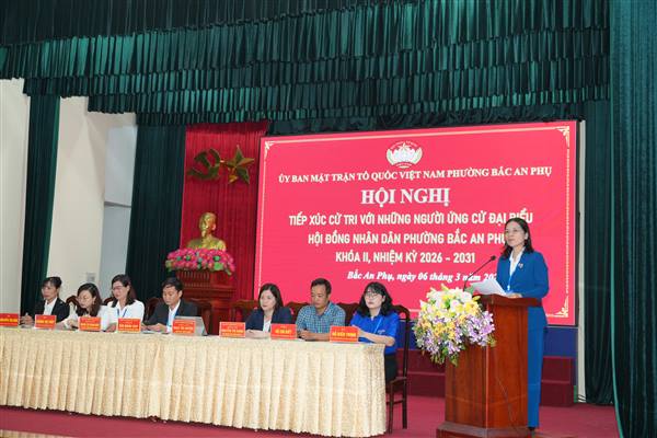 Ủy ban MTTQ Việt Nam phường Bắc An Phụ tổ chức Hội nghị tiếp xúc cử tri với người ứng cử đại biểu HĐND phường khóa II nhiệm kỳ 2026-2031 tại Đơn vị bầu cử số 2 (các tổ dân phố Đại Uyên, Kim Lôi, Trạm Lộ)