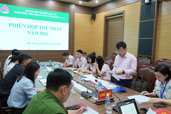 Ban đại diện Hội đồng quản trị Ngân hàng Chính sách xã hội phường Bắc An Phụ họp phiên thứ nhất