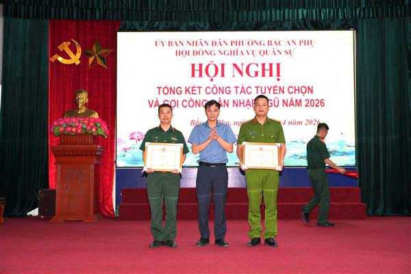 Hội đồng nghĩa vụ quân sự phường tổng kết công tác tuyển chọn và gọi công dân nhập ngũ năm 2026

