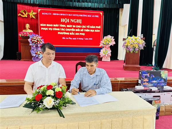 7/7 tổ dân phố phường Bắc An Phụ được trang bị máy tính, máy in