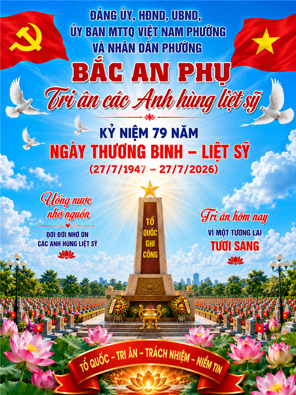 Đảng ủy, HĐND, UBND, Ủy ban MTTQ Việt Nam phường và Nhân dân phường Bắc An Phụ tri ân các Anh hùng liệt sỹ