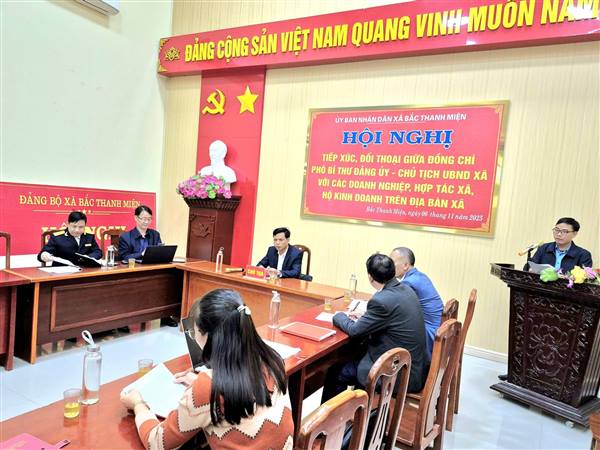 XÃ BẮC THANH MIỆN TỔ CHỨC HỘI NGHỊ TIẾP XÚC ĐỐI THOẠI VỚI CÁC DOANH NGHIỆP, HỢP TÁC XÃ, HỘ KINH DOANH TRÊN ĐỊA BÀN