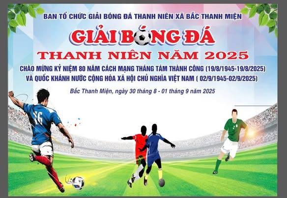 LỊCH THI ĐẤU GIẢI BÓNG ĐÁ THANH NIÊN XÃ BẮC THANH MIỆN NĂM 2025