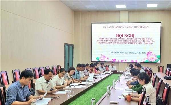 Hội nghị rà soát, đánh giá, xét duyệt đối tượng hưởng chính sách theo Nghị quyết số 04/2026/NQ-HĐND

