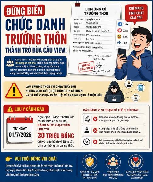 Cảnh báo không biến việc ứng cử Trưởng thôn thành " TREND " câu view trên mạng xã hội 
