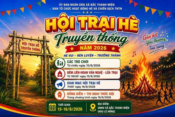 THÔNG BÁO HỘI TRẠI HÈ XÃ BẮC THANH MIỆN NĂM 2026