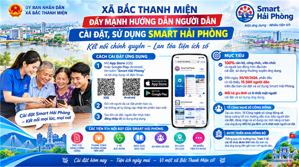 Xã Bắc Thanh Miện đẩy mạnh hướng dẫn người dân cài đặt, sử dụng Smart Hải Phòng
