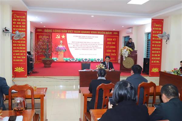 ỦY BAN MẶT TRẬN TỔ QUỐC VIỆT NAM PHƯỜNG BẠCH ĐẰNG TỔ CHỨC HỘI NGHỊ HIỆP THƯƠNG LẦN THỨ BA GIỚI THIỆU NGƯỜI ỨNG CỬ ĐẠI BIỂU HĐND PHƯỜNG NHIỆM KỲ 2026–2031