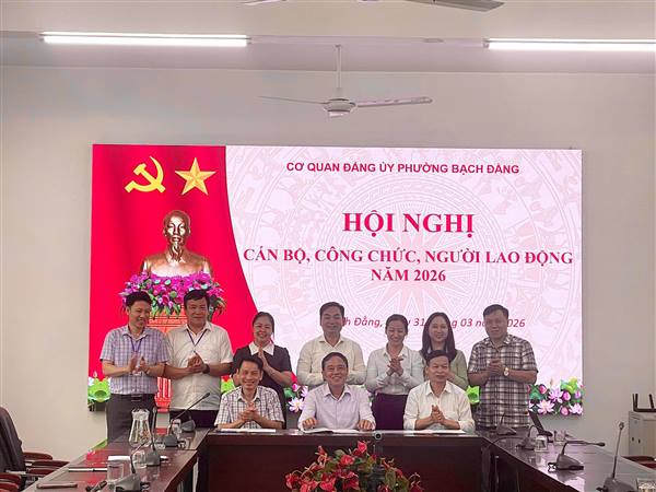 CƠ QUAN ĐẢNG UỶ PHƯỜNG BẠCH ĐẰNG TỔ CHỨC HỘI NGHỊ CÁN BỘ, CÔNG CHỨC, NGƯỜI LAO ĐỘNG NĂM 2026