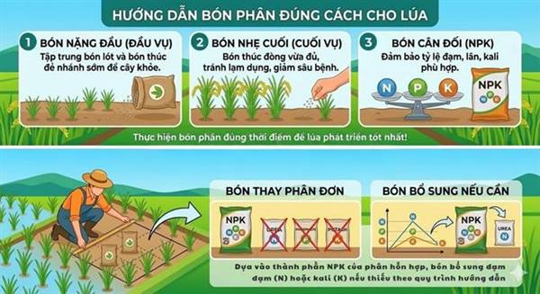 Thông báo về việc hướng dẫn, chỉ đạo chăm bón đón đòng cho lúa vụ Xuân 2026