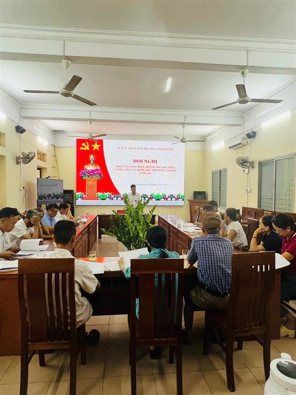 UBND PHƯỜNG BẠCH ĐẰNG TRIỂN KHAI RÀ SOÁT, HƯỚNG DẪN KÊ KHAI VÀ THU THUẾ SỬ DỤNG ĐẤT PHI NÔNG NGHIỆP NĂM 2026