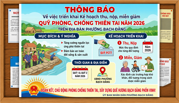 Thông báo về việc rà soát, xây dựng Kế hoạch thu Quỹ phòng, chống thiên tai và đề xuất danh sách miễn, giảm, tạm hoãn đóng góp Quỹ phòng, chống thiên tai năm 2026