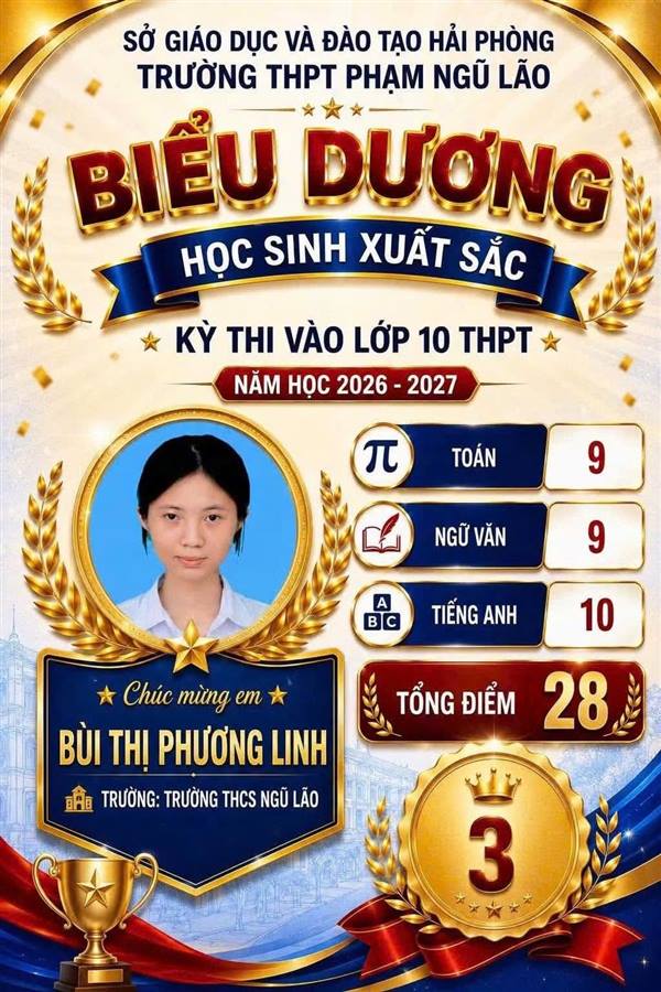 TỰ HÀO PHƯỜNG BẠCH ĐẰNG: 04 HỌC SINH ĐƯỢC TUYÊN DƯƠNG VỚI THÀNH TÍCH XUẤT SẮC TRONG KỲ THI VÀO LỚP 10 THPT NĂM HỌC 2026 - 2027