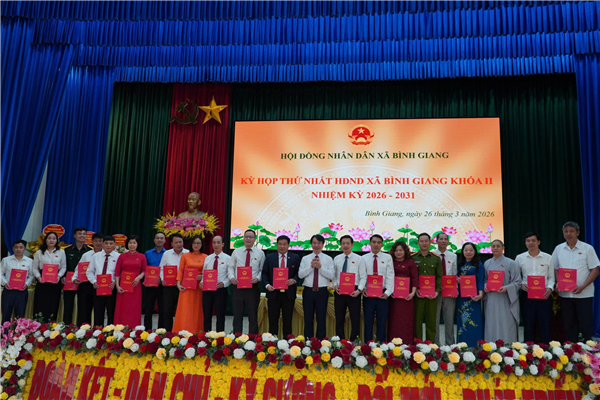 Xã Bình Giang tổ chức Kỳ họp thứ nhất HĐND xã khóa II, nhiệm kỳ 2026–2031 thành công tốt đẹp